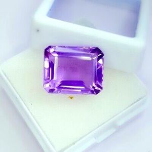 Certified emerald cut 11.22 Amethyst
